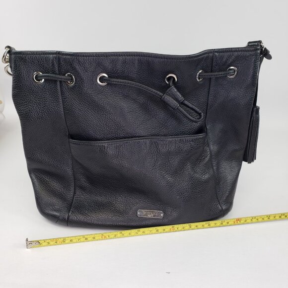 Coach AVERY Black Pebble Leather HOBO Drawstring Shoulder Bag Purse Style 27003 - Picture 13 of 15